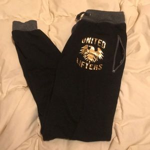 United Lifters gold plate joggers